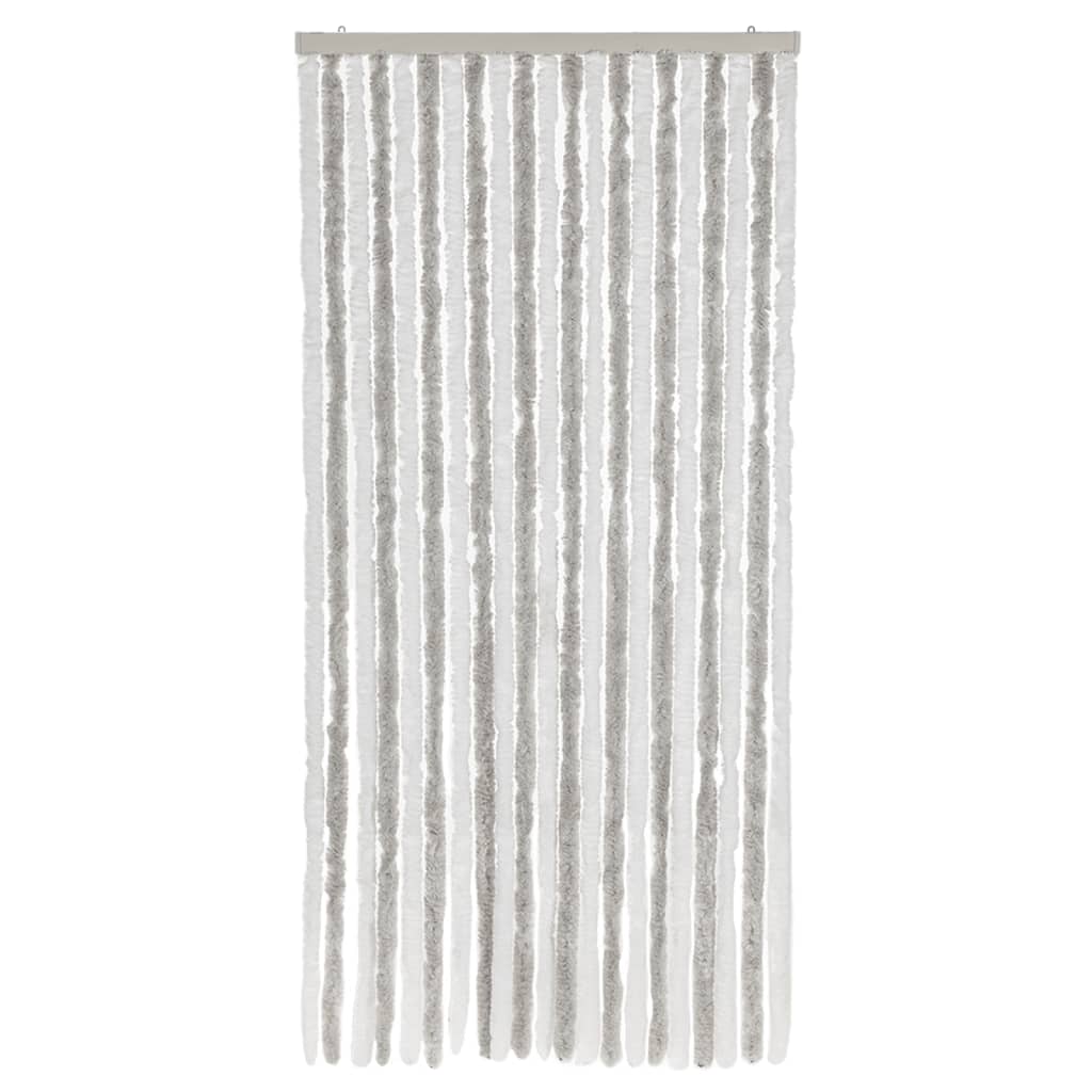 Vidaxx fluegardin 90x200 cm chenille lysegrå og hvid