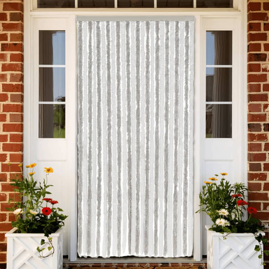 Vidaxx fluegardin 100x200 cm chenille lysegrå og hvid