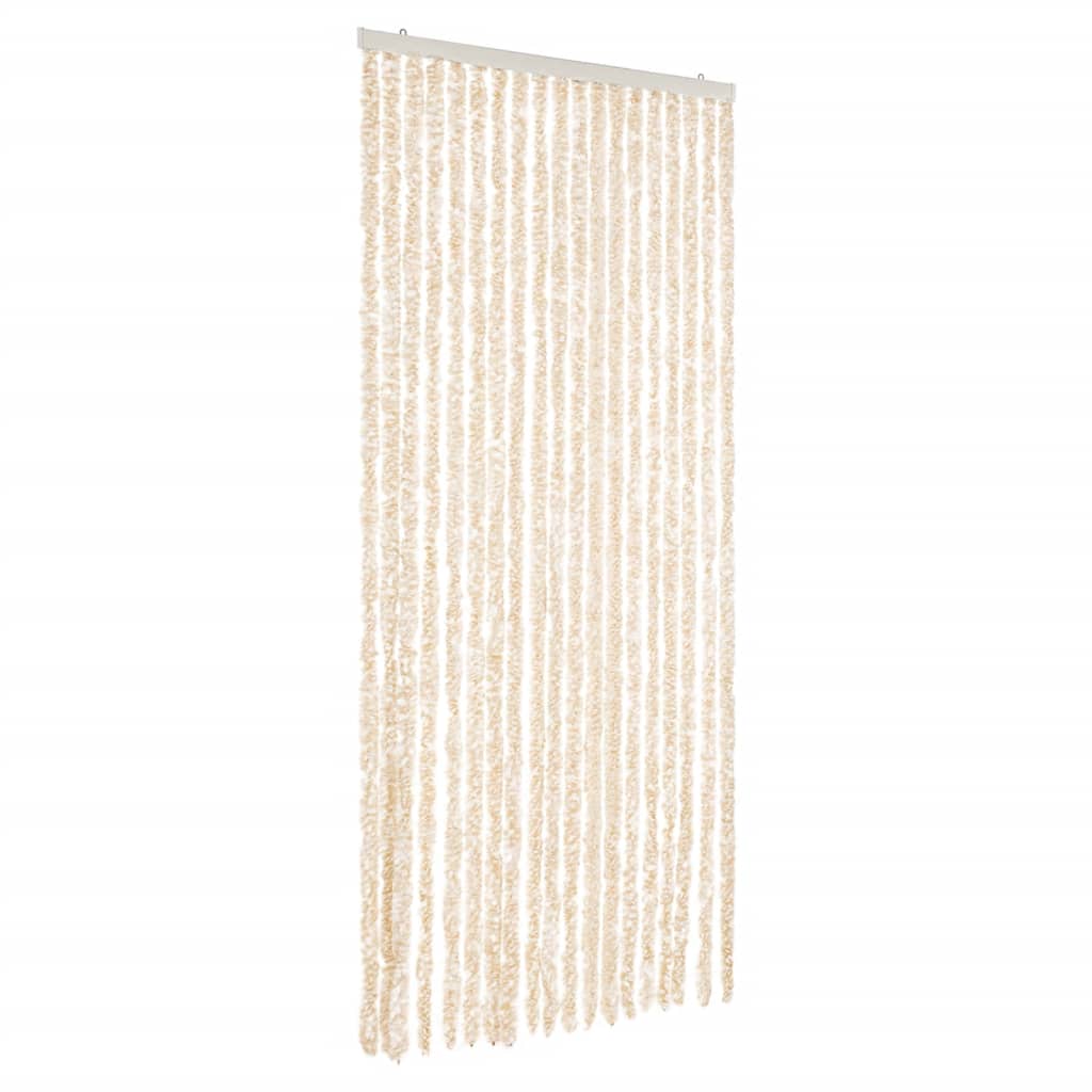 VidaXL Fluegardin 56x185 cm chenille beige og hvid