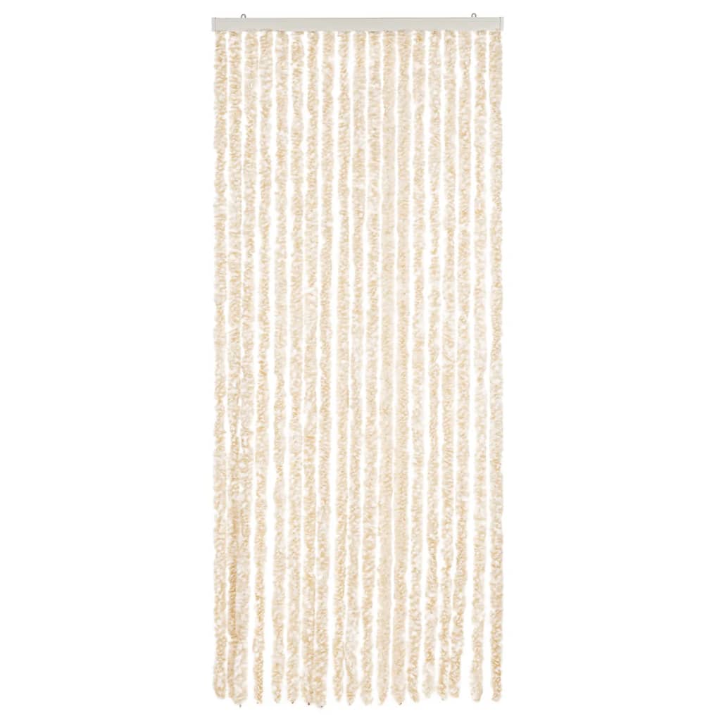 VidaXL Fluegardin 56x185 cm chenille beige og hvid