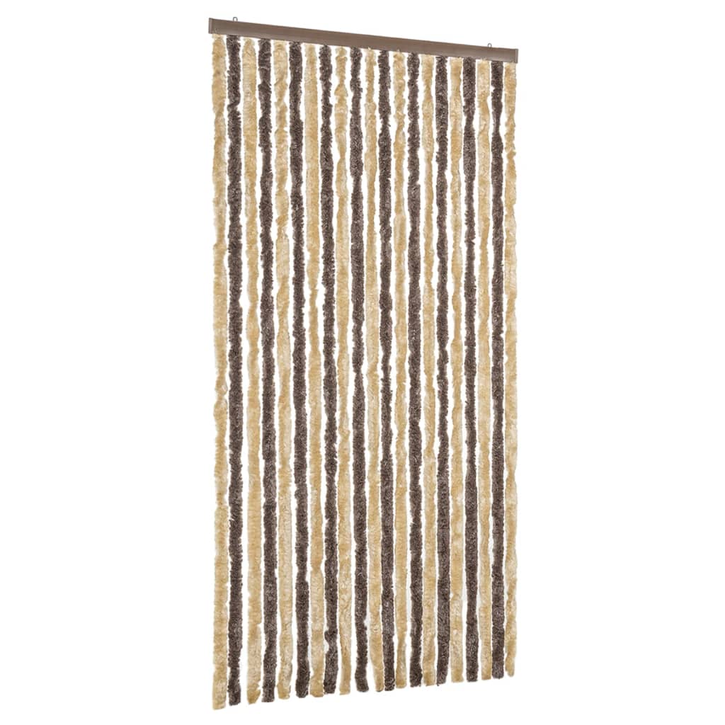 Vidaxx fluegardin 90x200 cm chenille mørkebrun og beige