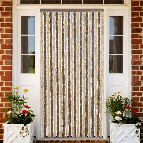 Vidaxx fluegardin 90x200 cm chenille mørkebrun og beige