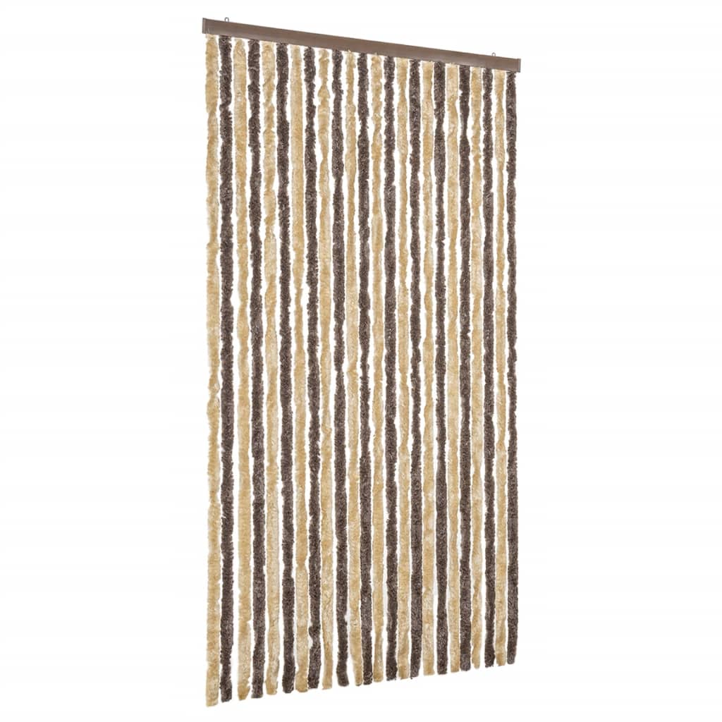Vidaxx fluegardin 100x200 cm chenille mørkebrun og beige