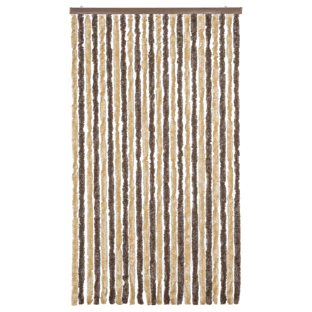 Vidaxx fluegardin 100x200 cm chenille mørkebrun og beige