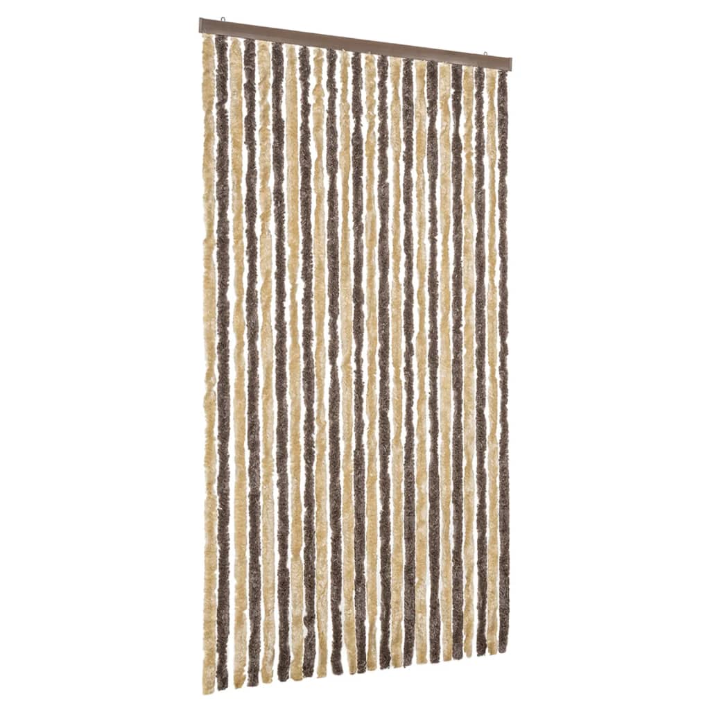 Vidaxx fluegardin 100x230 cm chenille mørkebrun og beige