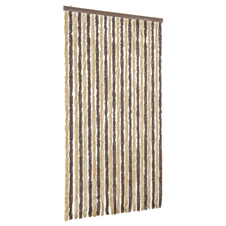 Vidaxx fluegardin 100x230 cm chenille mørkebrun og beige