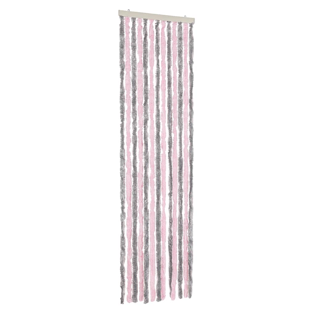 Vidaxx fluegardin 56x185 cm chenille sølvgrå og pink