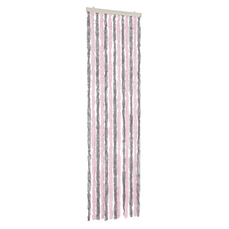 Vidaxx fluegardin 56x185 cm chenille sølvgrå og pink