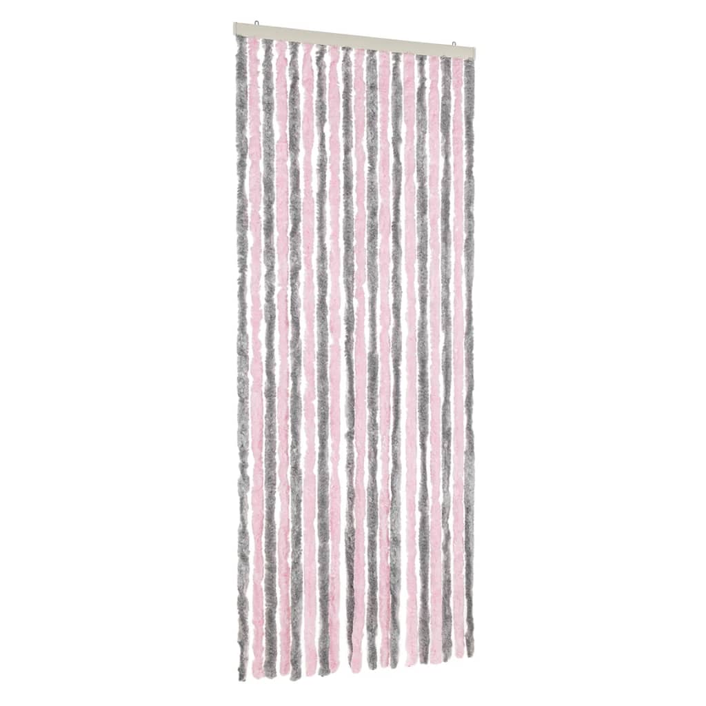 Vidaxx fluegardin 56x185 cm chenille sølvgrå og pink