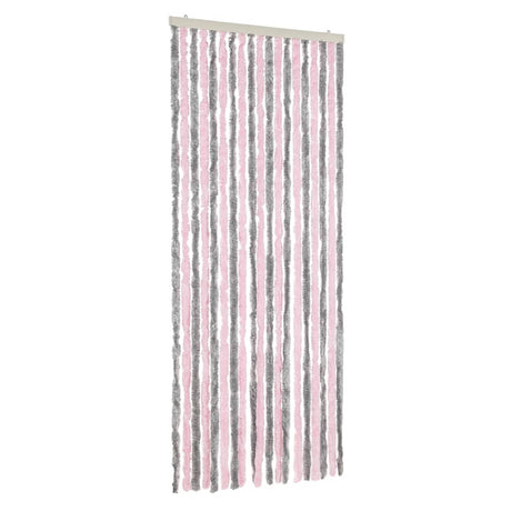 Vidaxx fluegardin 56x185 cm chenille sølvgrå og pink