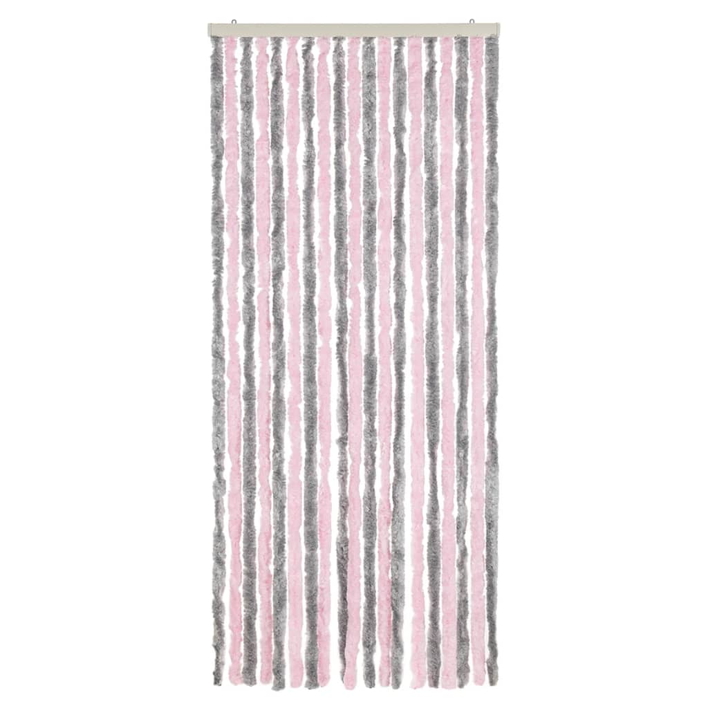 Vidaxx fluegardin 56x185 cm chenille sølvgrå og pink