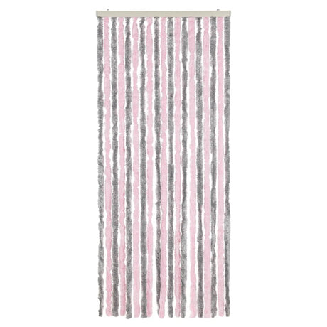Vidaxx fluegardin 56x185 cm chenille sølvgrå og pink