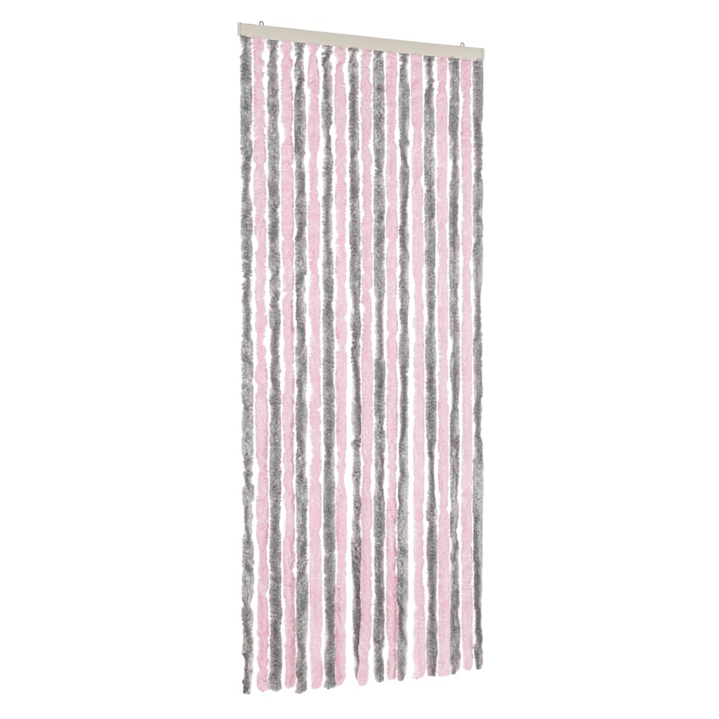 Vidaxx fluegardin 56x200 cm chenille sølvgrå og pink