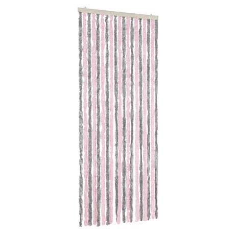 Vidaxx fluegardin 56x200 cm chenille sølvgrå og pink