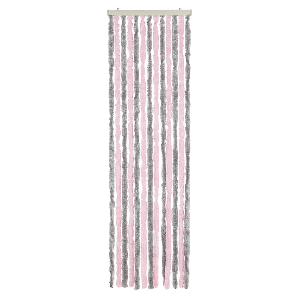 Vidaxx fluegardin 56x200 cm chenille sølvgrå og pink