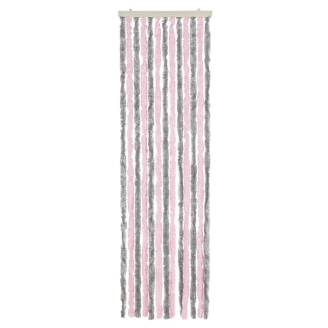 Vidaxx fluegardin 56x200 cm chenille sølvgrå og pink