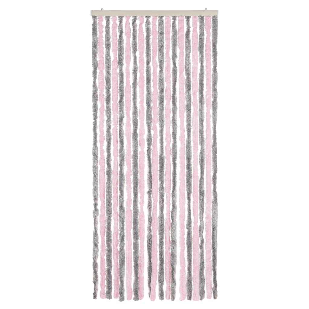 Vidaxx fluegardin 56x200 cm chenille sølvgrå og pink