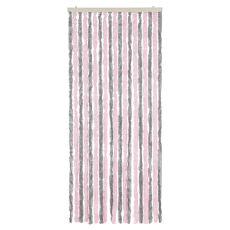 Vidaxx fluegardin 56x200 cm chenille sølvgrå og pink