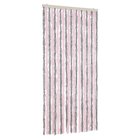 Vidaxx fluegardin 90x200 cm chenille sølvgrå og pink