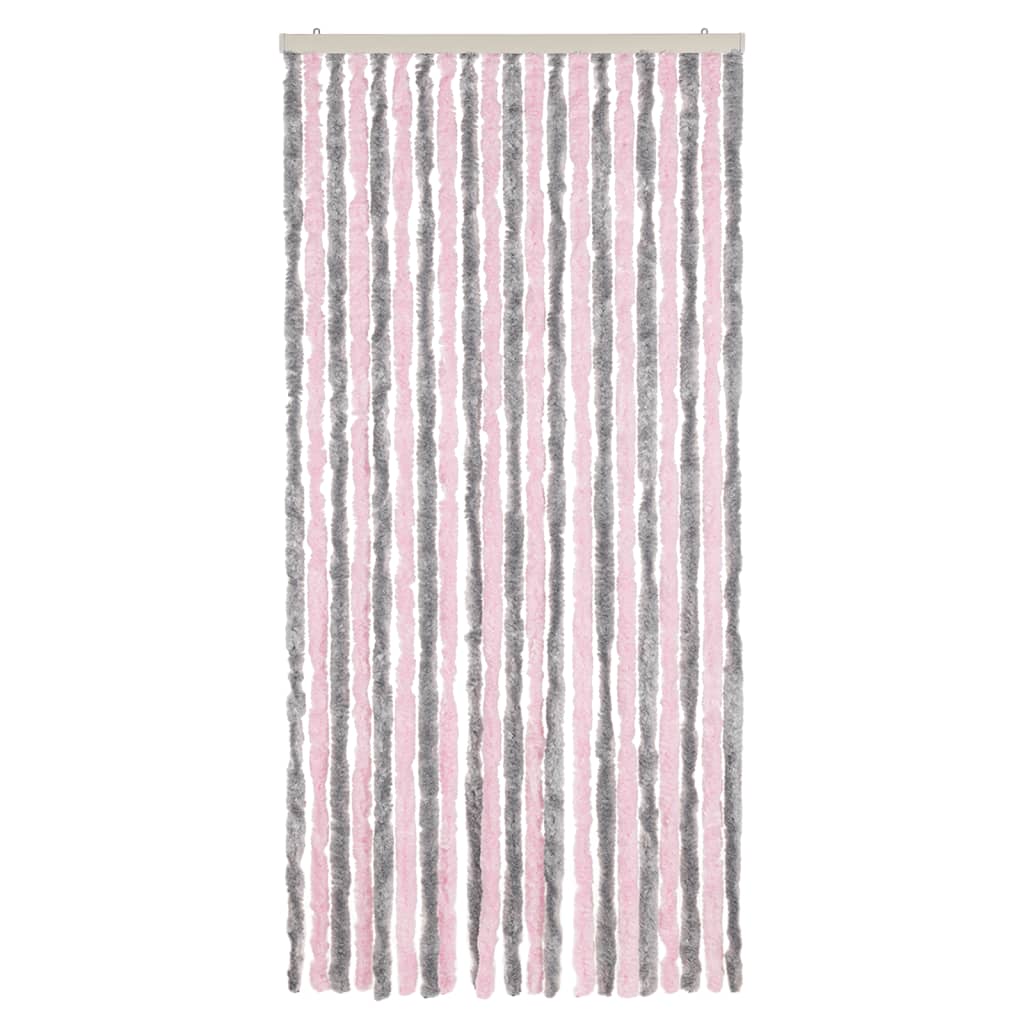 Vidaxx fluegardin 90x200 cm chenille sølvgrå og pink