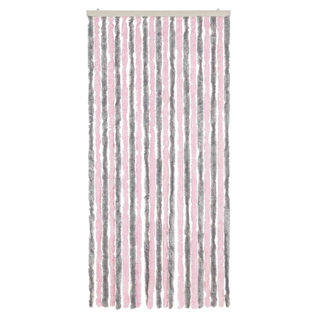Vidaxx fluegardin 90x200 cm chenille sølvgrå og pink