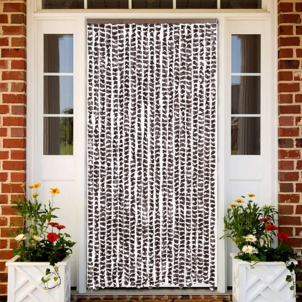 Vidaxx fluegardin 90x200 cm chenille brun og hvid
