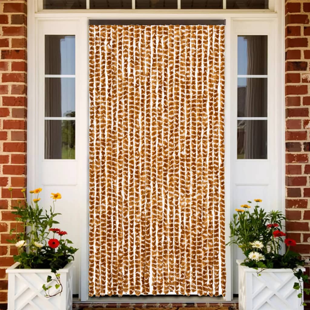 Vidaxx fluegardin 100x200 cm chenille okker og hvid
