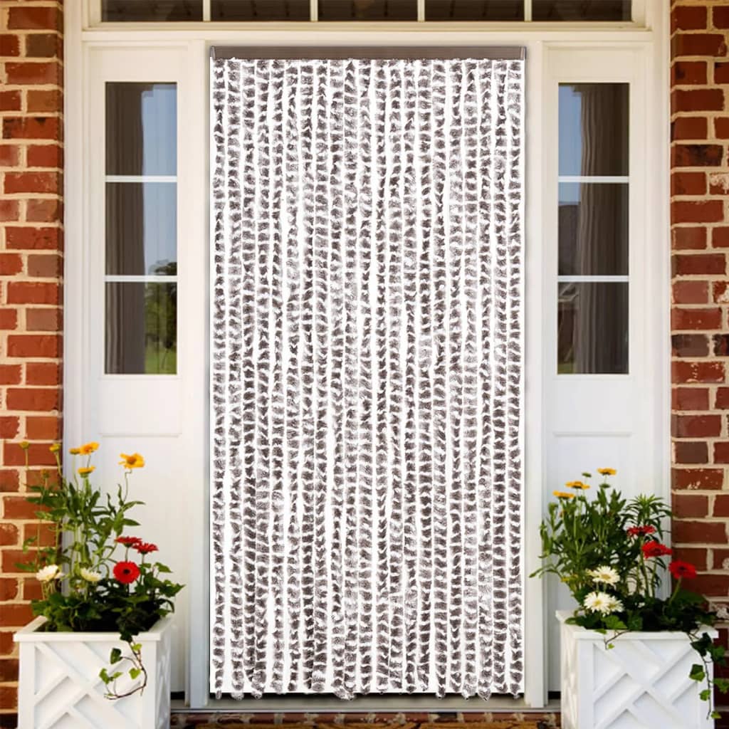 Vidaxx fluegardin 90x200 cm chenille taupe og hvid