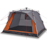Vidaxl campingtelt 4-personers quick release grå og orange