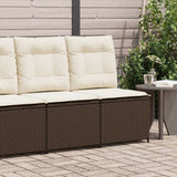 Vidaxl tuinbank verstelbaar met kussens poly rattan bruin