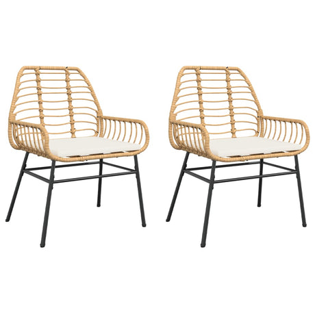 Vidaxl tuinstoelen 2 st met kussens poly rattan bruin