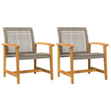 Vidaxl tuinstoelen 2 st poly rattan en acaciahout grijs