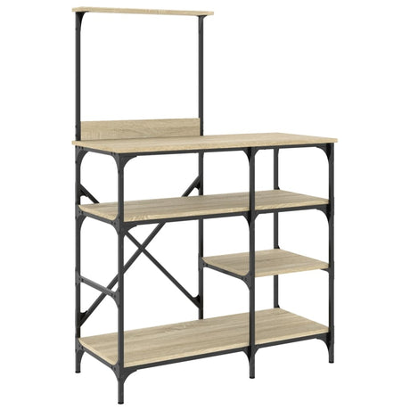 Vidaxx bagereol 90x40x132 cm færdigbehandlet træ og metal sonoma eg