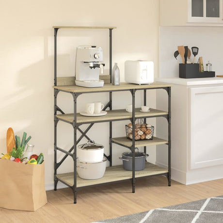 Vidaxx bagereol 90x40x132 cm færdigbehandlet træ og metal sonoma eg