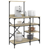 Vidaxx bagereol 90x40x132 cm færdigbehandlet træ og metal sonoma eg