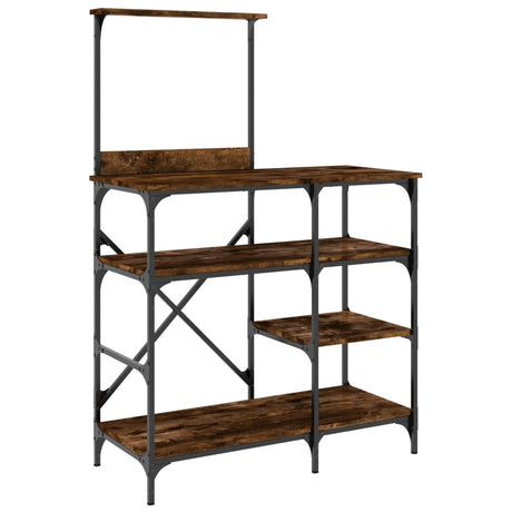 Vidaxx bagestativ 90x40x132 cm udformet træ og metal røget eg