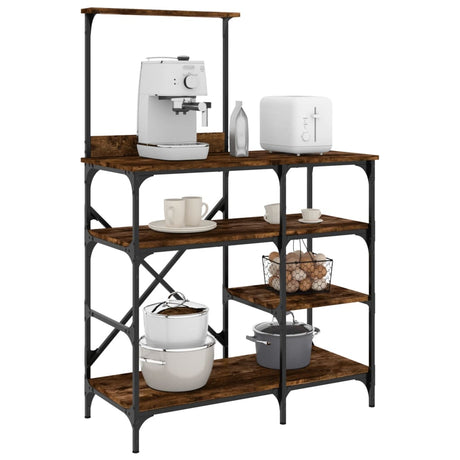 Vidaxx bagestativ 90x40x132 cm udformet træ og metal røget eg