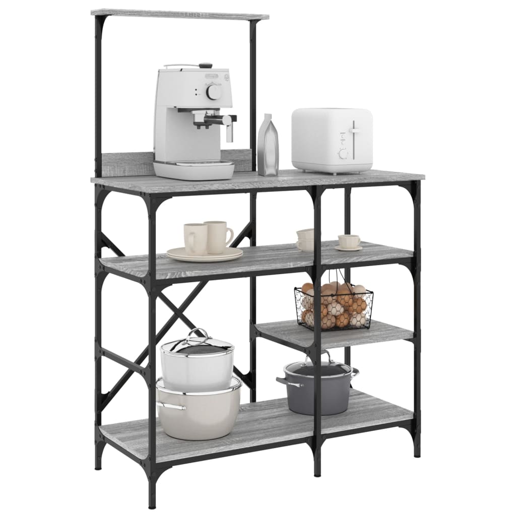 Vidaxx bagestativ 90x40x132 cm udformet træ og metal grå sonoma