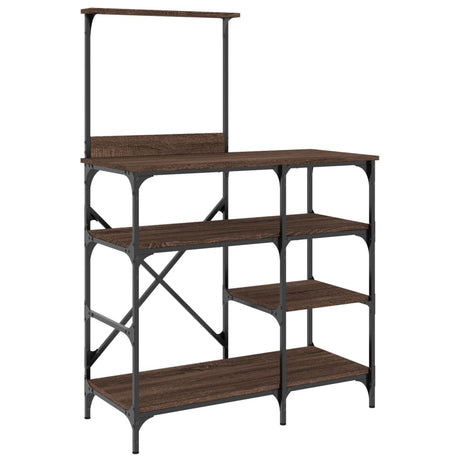 Vidaxx bagereol 90x40x132 cm færdig træ og metal brun eg farve
