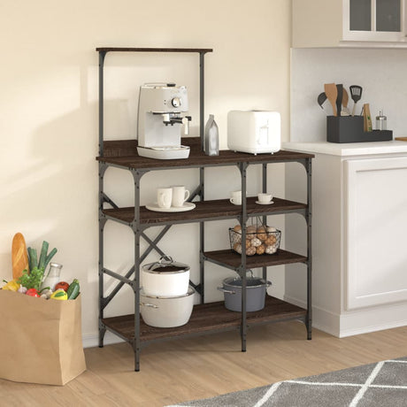 Vidaxx bagereol 90x40x132 cm færdig træ og metal brun eg farve