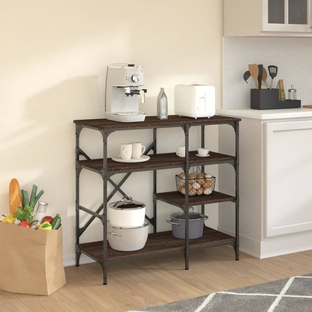 Vidaxx bagestativ 90x40x84 cm færdig træ og metal brun eg farve