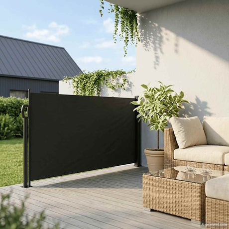 Vidaxx udtrækbar vindskærm 100x300 cm sort