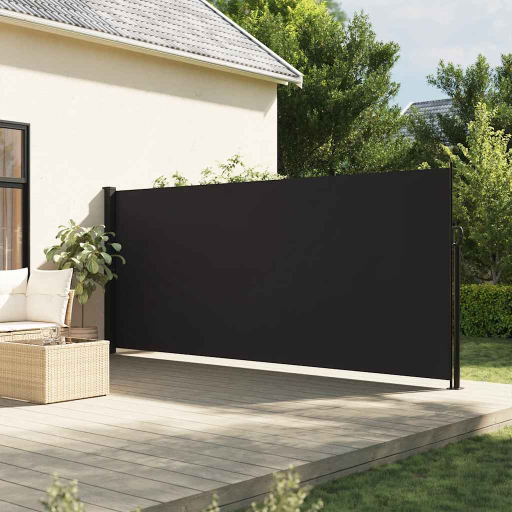Vidaxx udtrækbar vindskærm 160x300 cm sort