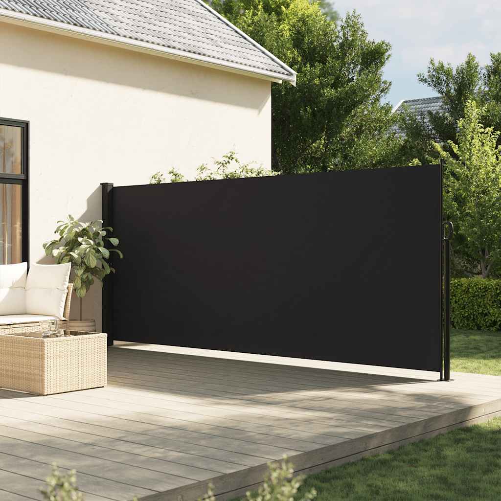 Vidaxx udtrækbar vindskærm 160x500 cm sort
