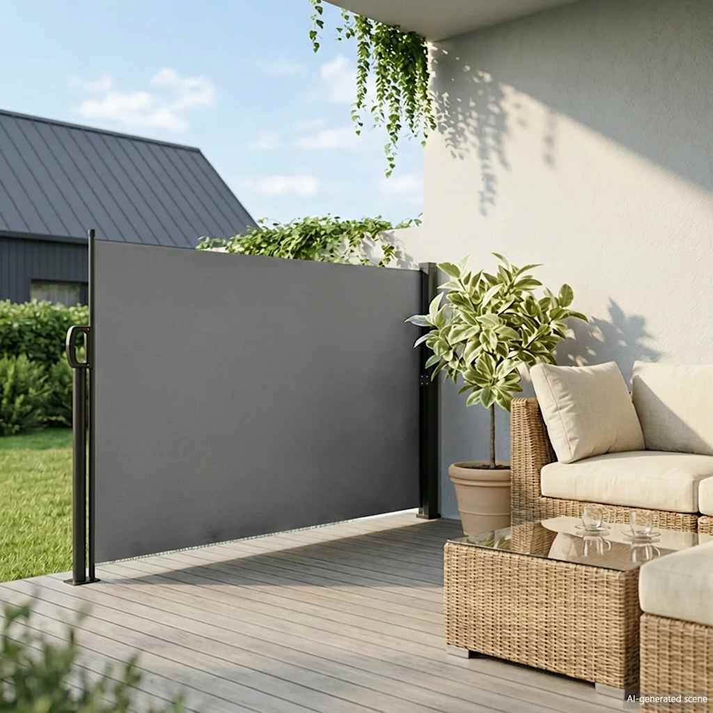 Vidaxx udtrækbar vindskærm 180x500 cm antracit