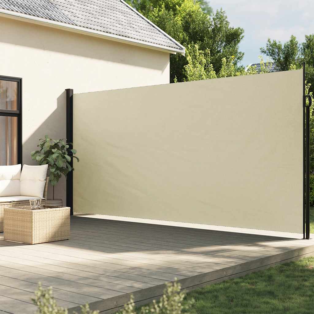 Vidaxx udtrækbar vindskærm 200x500 cm cremefarvet
