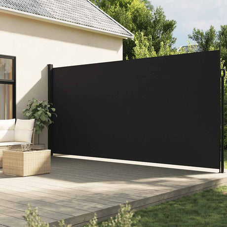 Vidaxx udtrækbar vindskærm 200x600 cm sort