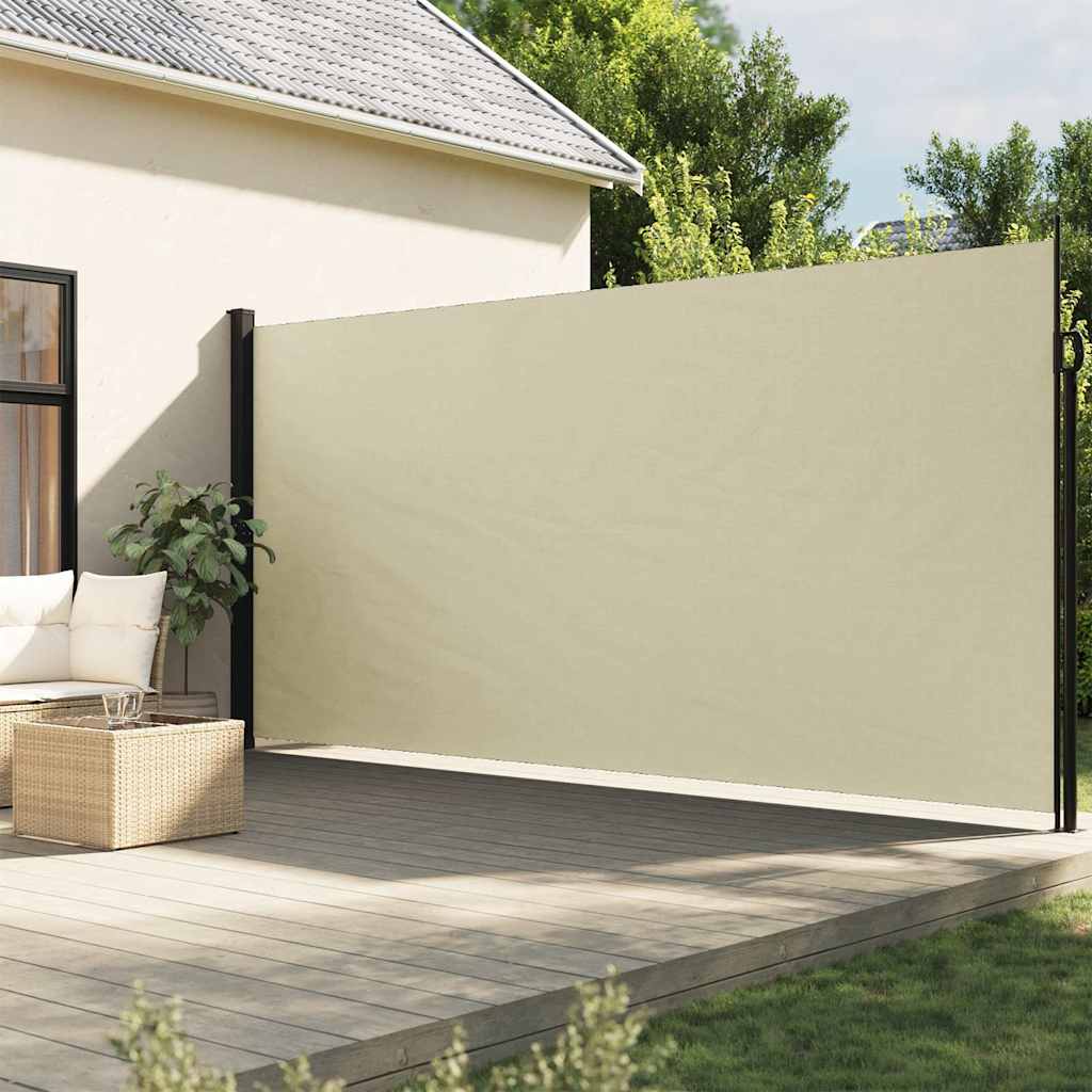 Vidaxx udtrækbar vindskærm 200x600 cm cremefarvet