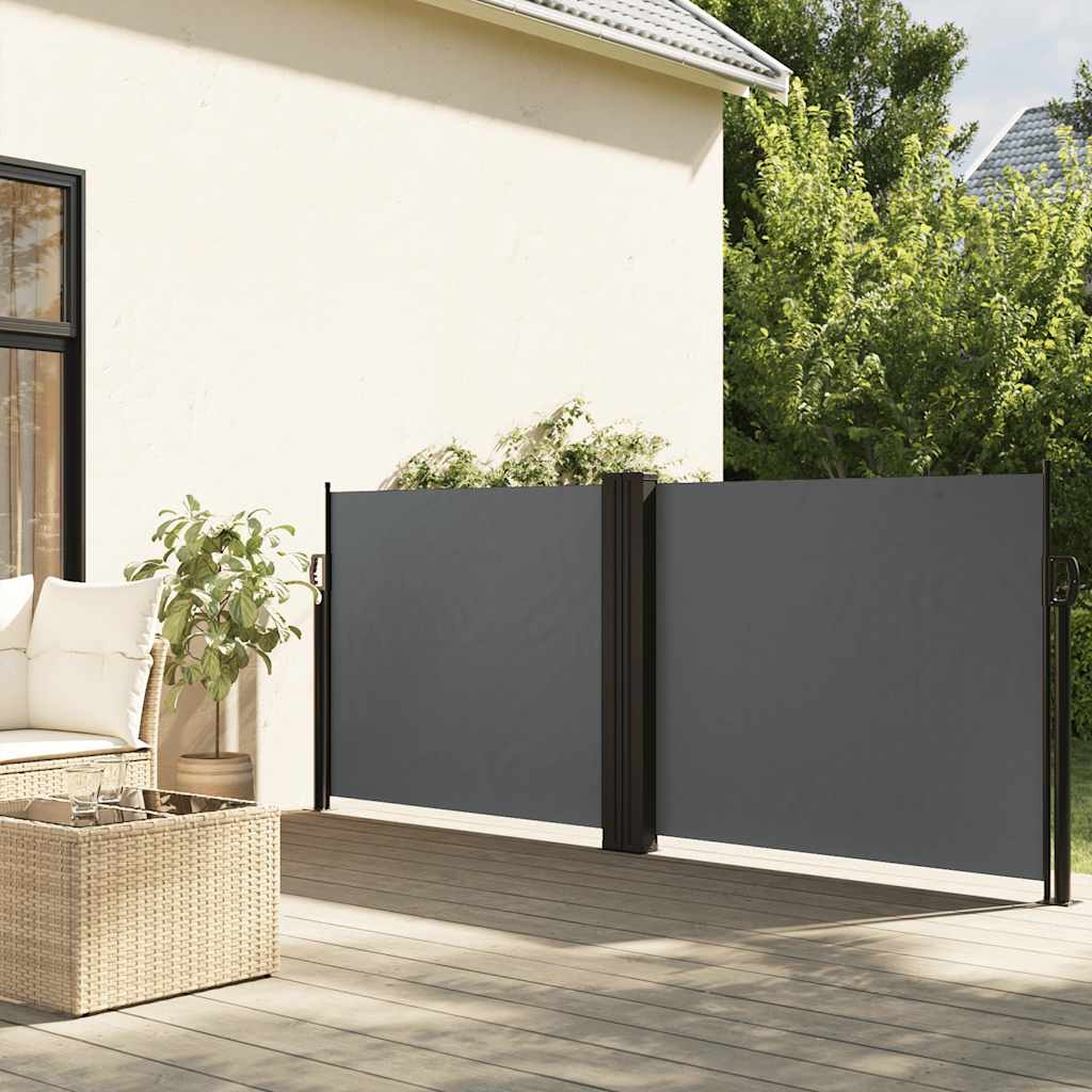 Vidaxx udtrækbar vindskærm 100x600 cm antracit