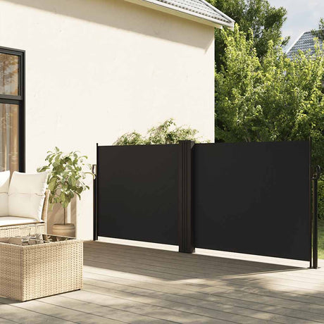 Vidaxx udtrækbar vindskærm 120x600 cm sort